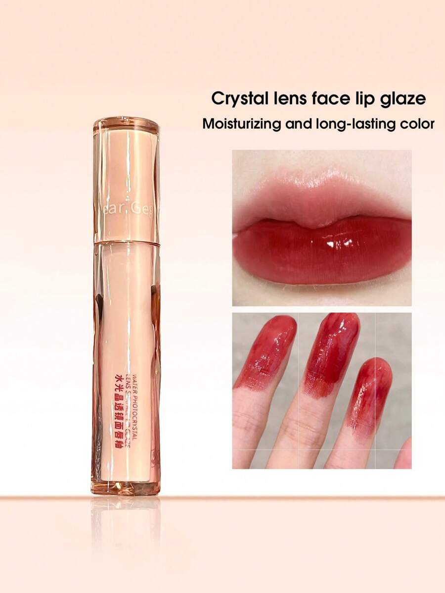 水感鏡面唇彩，持久保濕液體唇膏不黏杯光澤唇釉 - 酒紅色 - 查看 1