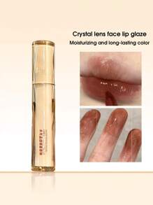 水鏡唇彩，持久保濕液體唇膏不黏杯光澤唇釉 Y2K 液體唇膏 - 巧克力棕 - 查看 1