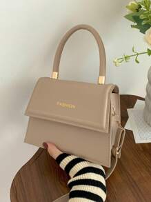 Mini Letter Graphic Flap Square Bag Khaki Fashionable - Khaki - View 1