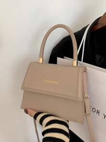 Mini Letter Graphic Flap Square Bag Khaki Fashionable - Khaki - View 2