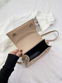 Mini Letter Graphic Flap Square Bag Khaki Fashionable - Khaki - View 6