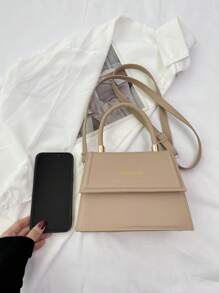 Mini Letter Graphic Flap Square Bag Khaki Fashionable - Khaki - View 7