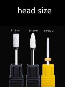 美甲拋光頭套件，3入組不銹鋼指甲鑽頭套裝