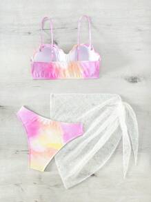 Bộ Bikini Nữ Thắt nút Sò điệp Cà vạt nhuộm - Nhiều màu - Xem 3