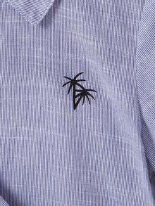 SHEIN 小男童熱帶印花和條紋襯衫和包