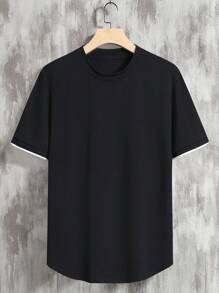 Manfinity Homme 男士休闲撞色短袖拼色 T 恤，适合男朋友，适合工作