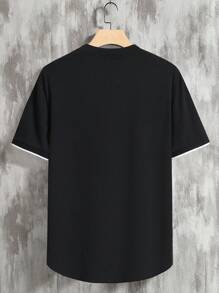 Manfinity Homme 男士休闲撞色短袖拼色 T 恤，适合男朋友，适合工作