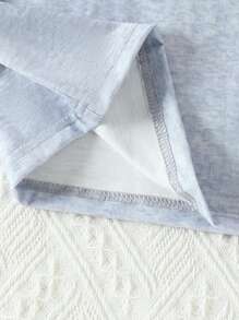 Tween Girl Letter Graphic Tee & Striped Ruffle Trim Shorts PJ Set - Multicolor - View 5