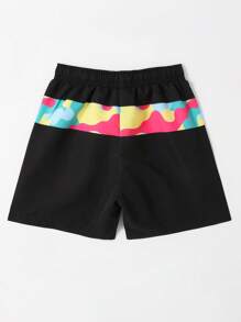 Toddler Boys Gamepad Print Drawstring Waist Swim Shorts - Black - View 2