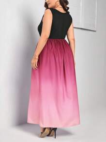 SHEIN Clasi Đầm Plus Size Ombre Giải trí - Hồng - Xem 2