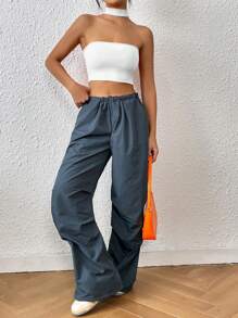 SHEIN BAE Top halter crop unicolor - Blanco - Ver 5