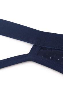 Jockstrap sexy de ropa interior para hombres con cinta de contraste sólida - Azul Marino - Ver 5