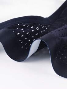 Jockstrap sexy de ropa interior para hombres con cinta de contraste sólida - Azul Marino - Ver 6