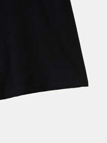 ROMWE Goth Áo thun nữ Đồ họa Slogan Giải trí - màu đen - Xem 3