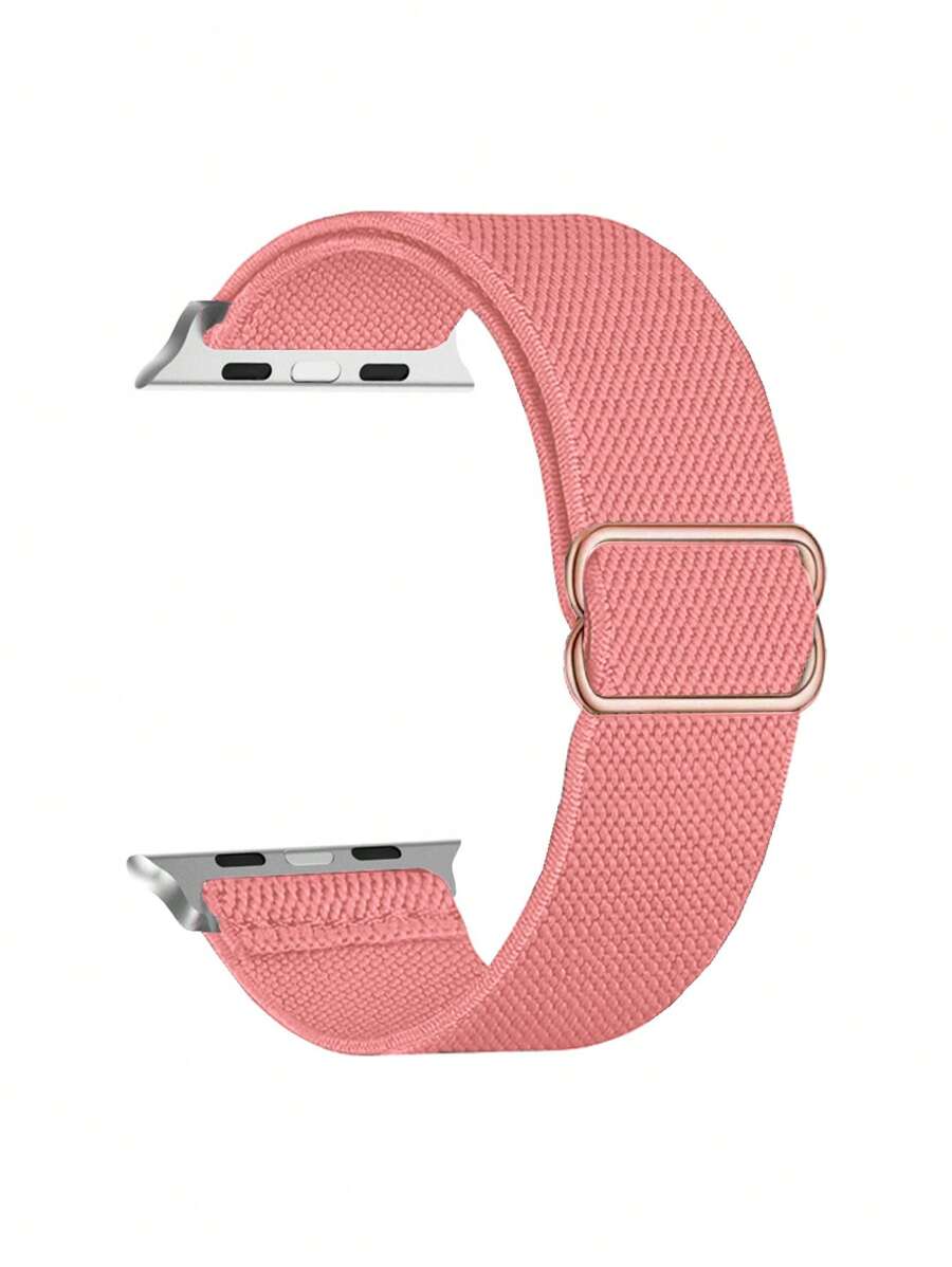 1 dây đeo đồng hồ thông minh thông minh đa năng có vòng vải đàn hồi - Màu Hồng Tươi - Xem 1