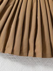 SHEIN Vintaside Kids Cô Gái Trẻ In Gấu Cổ áo rộng Ống tay áo Áo sơ mi & Chân Váy xếp ly - Nhiều màu - Xem 5