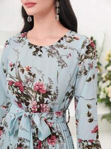 Modelyn Đầm Xù Thắt lưng Xếp li Hoa Tất cả trên in Boho - Nhiều màu - Xem 6
