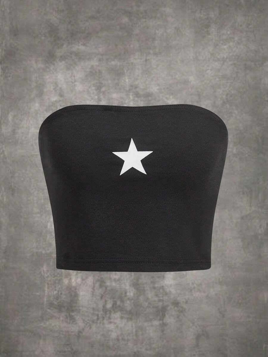 ROMWE Grunge Punk Áo nữ Hình học Giải trí - màu đen - Xem 1