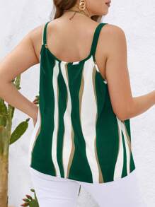 SHEIN Privé Plus Colourblock Cami Top - Green - View 2