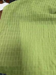 Chiquease Bộ đồ hai mảnh nữ Nút phía trước màu trơn Giải trí - Màu xanh chanh - Xem 7