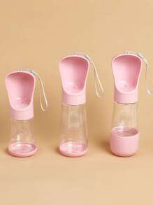 1入組透明便攜寵物旅行水壺適用於狗狗適用於戶外 - 粉色 - 查看 1