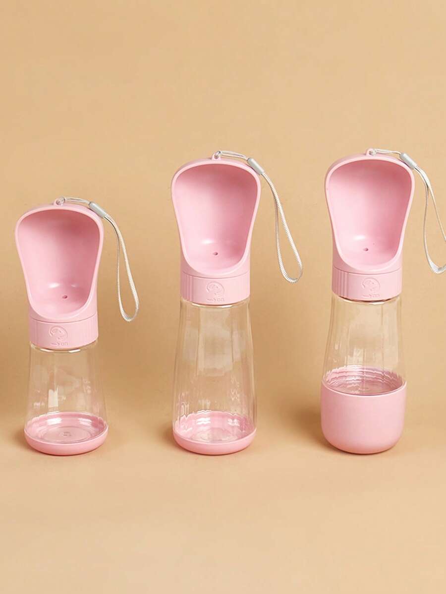 1入組透明便攜寵物旅行水壺適用於狗狗適用於戶外 - 粉色 - 查看 1