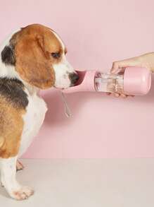 1入組透明便攜寵物旅行水壺適用於狗狗適用於戶外 - 粉色 - 查看 3