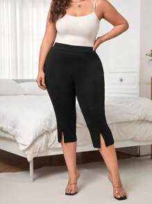 SHEIN Privé Pantalones capri bajo con abertura