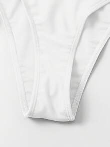 SHEIN Swim Mod Summer Beach Halter Push Up Tie Side Bikini Set - White - View 6