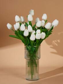 SHEIN 2入組塑膠擬真花 - 白色 - 查看 3