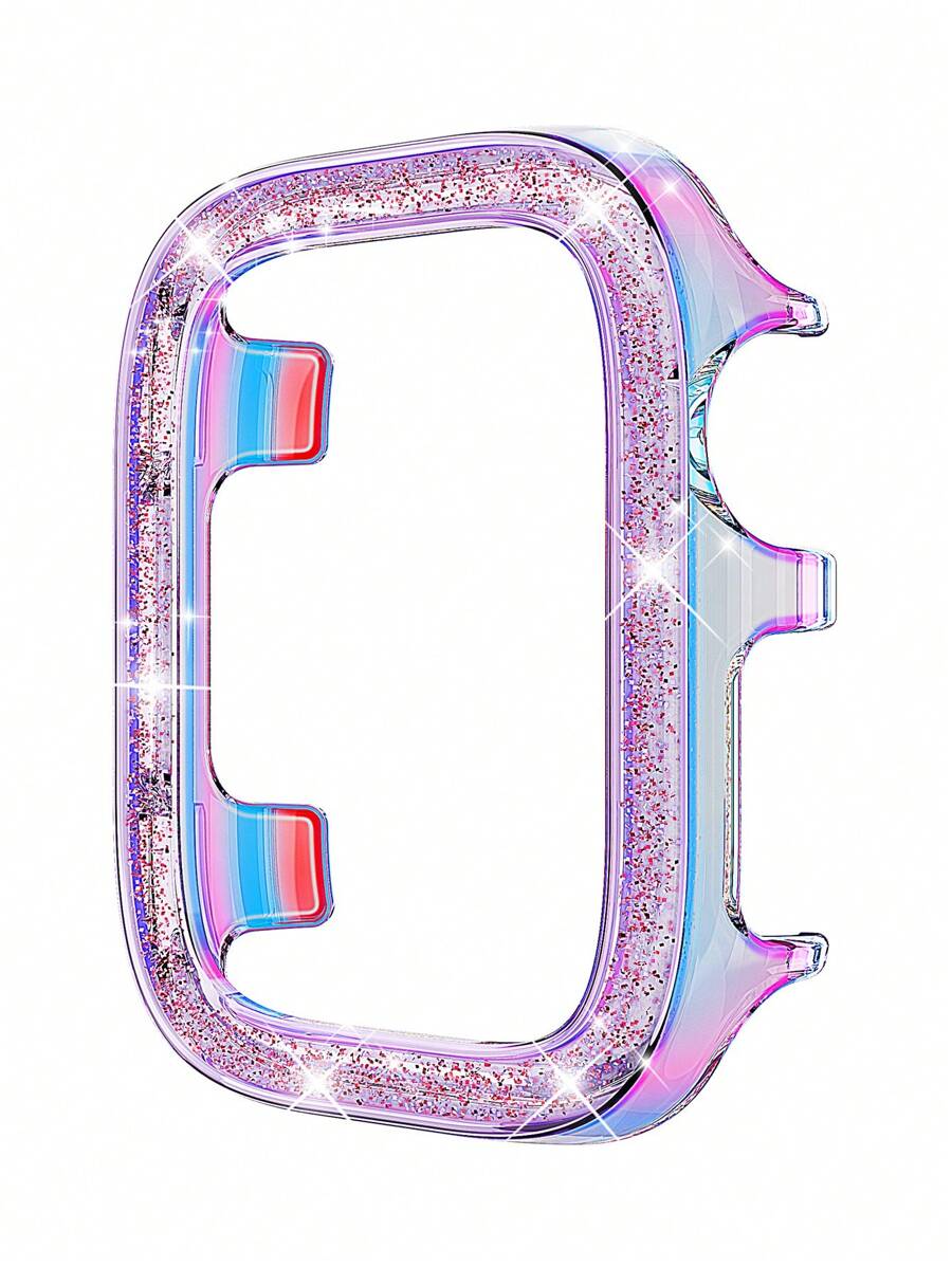 金屬亮絲個人電腦防水防碰撞保護殼適用於Apple Watch - 紫色 - 查看 1