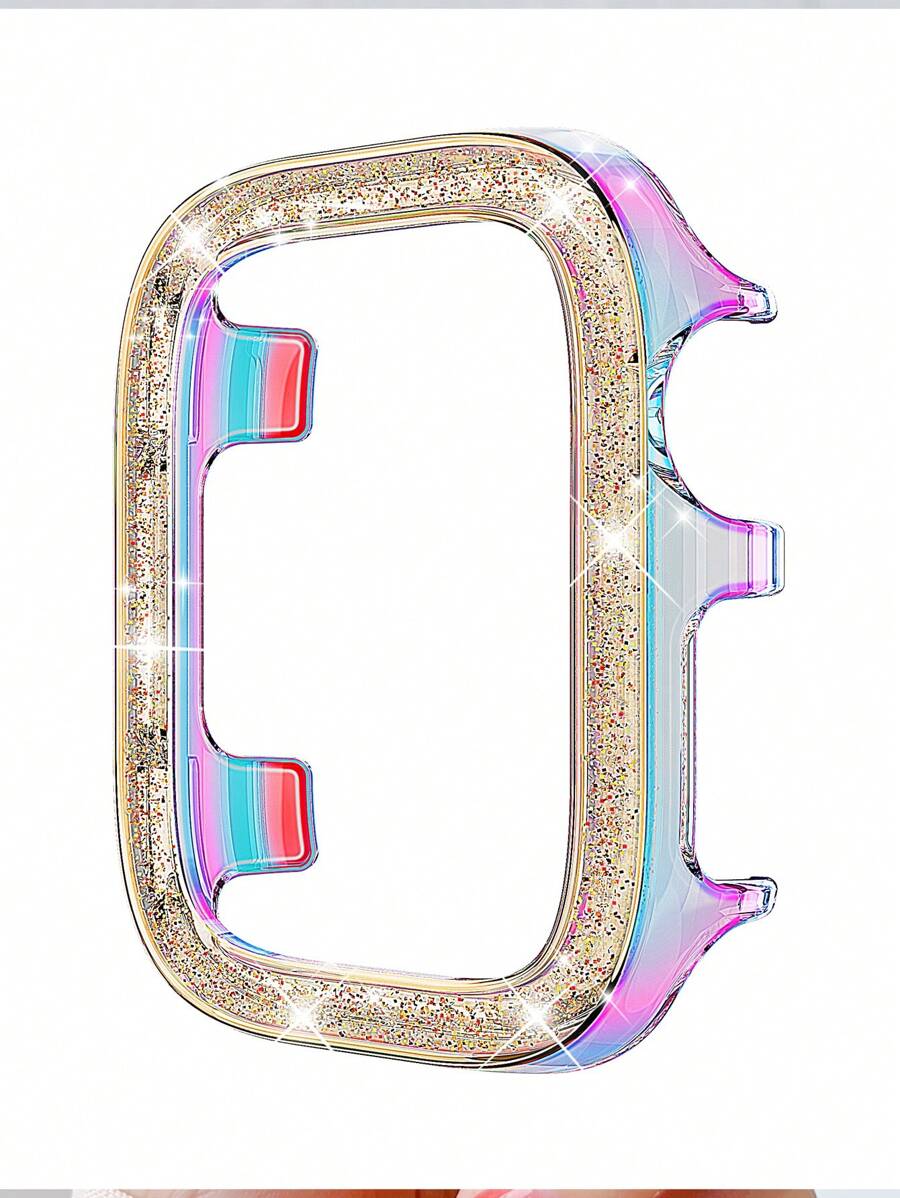 金屬亮絲個人電腦防水防碰撞保護殼適用於Apple Watch - 金色 - 查看 1