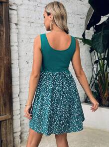 SHEIN Maternidad Vestido con estampado floral con botón delantero amamantamiento