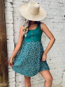 SHEIN Maternidad Vestido con estampado floral con botón delantero amamantamiento