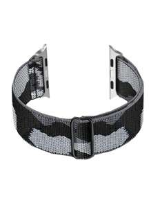 1pc Colorblock Fabric Loop Back Dây đeo đồng hồ thông minh đa năng - Nhiều màu - Xem 2