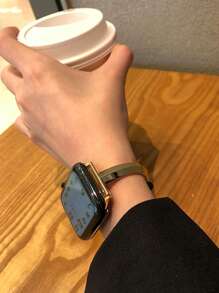 1 vòng đeo tay thiết kế dây đeo bằng thép không gỉ tương thích với Apple Watch - Hoa hồng vàng - Xem 3