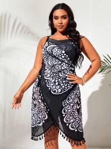 Swim Lushoire Cộng với kích thước bìa mép Trọn gói Loại bướm - Đen và trắng - Xem 1