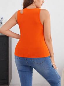 SHEIN Essnce Plus Cut Out Ribbed Knit Tank Top