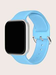 1 dây đeo đồng hồ silicon trơn tương thích với Apple Watch - Màu xanh nhạt - Xem 1