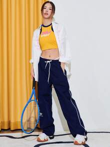 DAZY Áo sơ mi nữ Slogan Giải trí - trắng - Xem 8