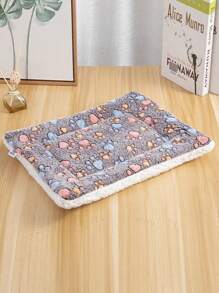 1pc Paw Embossed Pet Crate Mat For Dog And Cat For Sleeping - Multicolor - View 1