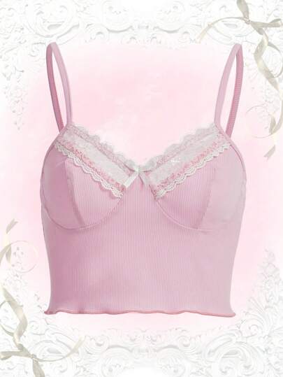 Contrast Lace Cami Top