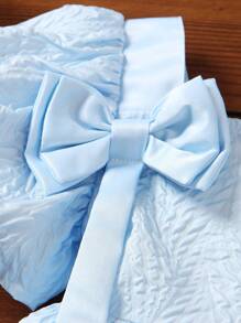 Toddler Girls Bow Front Ruffle Hem Top & Shorts Set - Baby Blue - View 3