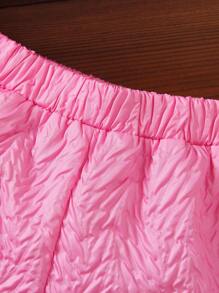 小女童前蝴蝶結荷葉邊襯衫和短褲套裝 - 玫紅色 - 查看 8