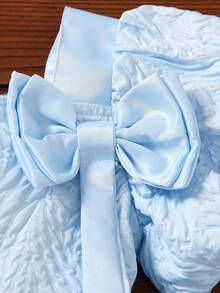 Toddler Girls Bow Front Ruffle Hem Top & Shorts Set - Baby Blue - View 5