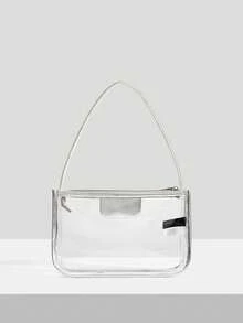 SHEIN SXY Bow Decor Square Bag Small Clear - Clear - View 3