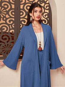 Mulvari 開門襟外套和闊腿褲 - 寶藍色 - 查看 6