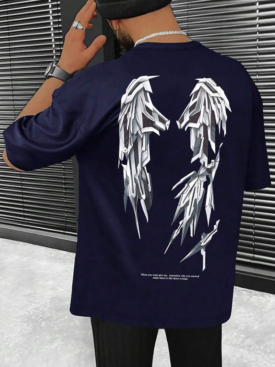 Manfinity LEGND Áo thun nam Đồ họa Slogan Giải trí - Màu xanh hải quân - Xem 1