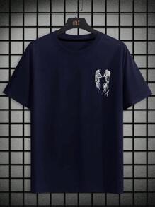 Manfinity LEGND Áo thun nam Đồ họa Slogan Giải trí - Màu xanh hải quân - Xem 2