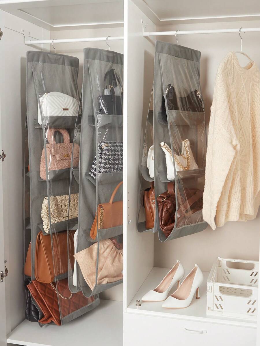 SHEIN Basic living 1pc Hanging Bag Organizer with Clear Pockets